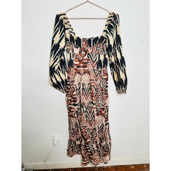 MARIA CHER Multicolored Southwestern 100% Cotton Junin Naibi Dress size XS - Picture 2 of 16